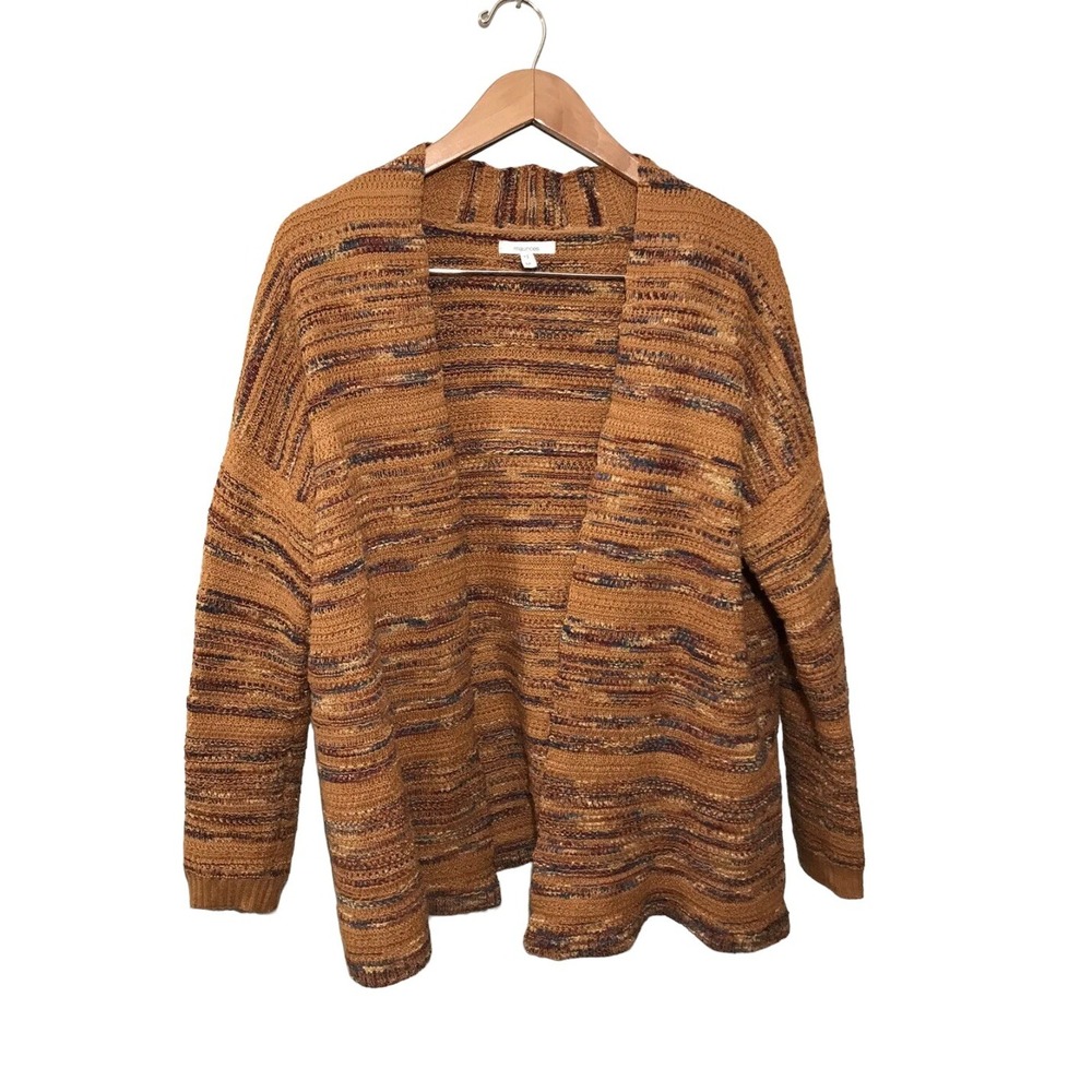Maurices Woven Open Cardigan Sweater Womens‎ Size Medium Knit Brown Neutral